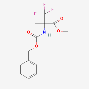 molecular formula C13H14F3NO4 B6328176 Methyl 2-{[benzyloxy)carbonyl]amino}-3,3,3-trifluoro-2-methylpropanoate, 97% (Cbz-DL-aMeAla(F3)-OMe) CAS No. 152604-20-1