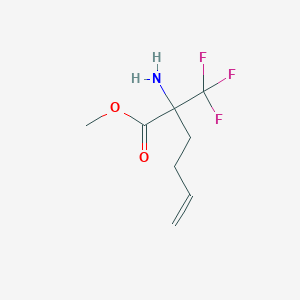 molecular formula C8H12F3NO2 B6328222 Methyl 2-amino-2-(trifluoromethyl)hex-5-enoate, 97% CAS No. 1262415-98-4