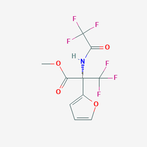 molecular formula C10H7F6NO4 B6328238 Methyl 3,3,3-trifluoro-2-(2-furyl)-N-(trifluoroacetyl)alaninate, 97% CAS No. 126954-03-8