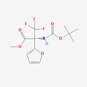 molecular formula C13H16F3NO5 B6328262 Methyl N-(tert-butoxycarbonyl)-3,3,3-trifluoro-2-(2-furyl)alaninate, 97% CAS No. 1262416-15-8