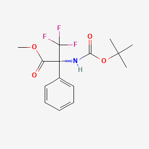 molecular formula C15H18F3NO4 B6328286 Methyl N-(tert-butoxycarbonyl)-3,3,3-trifluoro-2-phenylalaninate;  97% CAS No. 1272755-46-0