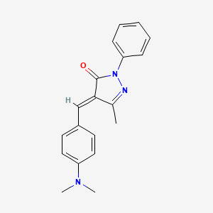 molecular formula C19H19N3O B6328586 4-((4-(Dimethylamino)phenyl)methylene)-3-methyl-1-phenyl-2-pyrazolin-5-one CAS No. 132603-49-7