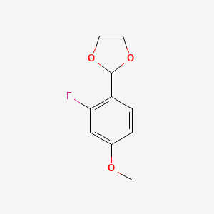 molecular formula C10H11FO3 B6328660 2-(2-Fluoro-4-methoxyphenyl)-1,3-dioxolane CAS No. 773103-05-2