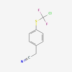 molecular formula C9H6ClF2NS B6328663 4-(Chlorodifluorothiomethyl)benzyl cyanide CAS No. 1858251-11-2