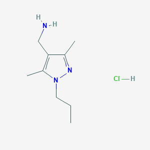 molecular formula C9H18ClN3 B6328686 (3,5-Dimethyl-1-propyl-1H-pyrazol-4-yl)methylamine hydrochloride CAS No. 1211431-34-3