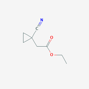molecular formula C8H11NO2 B6328738 Ethyl 2-(1-cyanocyclopropyl)acetate CAS No. 1461715-08-1