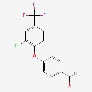 molecular formula C14H8ClF3O2 B6328870 4-[2-Chloro-4-(trifluoromethyl)phenoxy]benzaldehyde CAS No. 71108-60-6