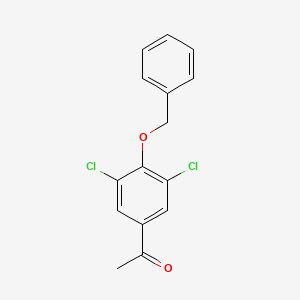 molecular formula C15H12Cl2O2 B6328877 1-[4-(Benzyloxy)-3,5-dichlorophenyl]ethan-1-one CAS No. 120110-62-5