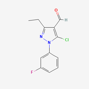 molecular formula C12H10ClFN2O B6328950 5-氯-3-乙基-1-(3-氟苯基)-1H-吡唑-4-甲醛 CAS No. 1270722-72-9