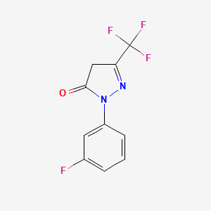 molecular formula C10H6F4N2O B6328954 1-(3-Fluorophenyl)-3-(trifluoromethyl)-4,5-dihydro-1H-pyrazol-5-one CAS No. 866472-60-8