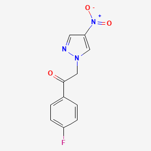 molecular formula C11H8FN3O3 B6328972 1-(4-Fluorophenyl)-2-(4-nitro-1H-pyrazol-1-yl)ethan-1-one CAS No. 1240569-11-2