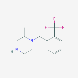 molecular formula C13H17F3N2 B6329014 2-Methyl-1-{[2-(trifluoromethyl)phenyl]methyl}piperazine CAS No. 1240572-76-2