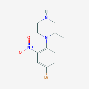 molecular formula C11H14BrN3O2 B6329028 1-(4-Bromo-2-nitrophenyl)-2-methylpiperazine CAS No. 1240564-48-0