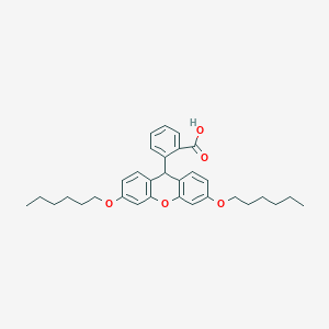 molecular formula C32H38O5 B6329036 2-(3,6-Dihexyloxyxanthen-9-yl)benzoic acid, 97% CAS No. 2653263-66-0