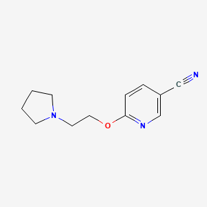 molecular formula C12H15N3O B6329041 6-(2-(Pyrrolidin-1-yl)ethoxy)pyridine-3-carbonitrile;  97% CAS No. 1249741-18-1