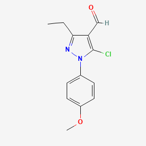 molecular formula C13H13ClN2O2 B6329058 5-Chloro-3-ethyl-1-(4-methoxyphenyl)-1H-pyrazole-4-carbaldehyde CAS No. 1275909-89-1