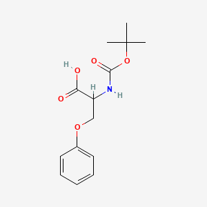 molecular formula C14H19NO5 B6329088 2-((t-Butoxycarbonyl)amino)-3-phenoxypropanoic acid (Boc-DL-Ser(Ph)-OH) CAS No. 2716849-02-2