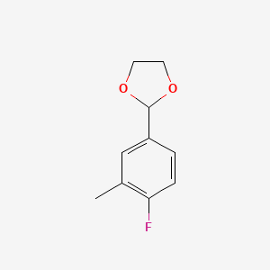 molecular formula C10H11FO2 B6329145 2-(4-Fluoro-3-methylphenyl)-1,3-dioxolane CAS No. 773093-11-1