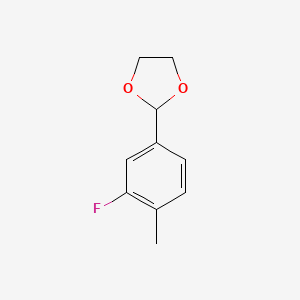 molecular formula C10H11FO2 B6329152 2-(3-fluoro-4-methylphenyl)-1,3-dioxolane CAS No. 773093-14-4