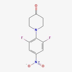 molecular formula C11H10F2N2O3 B6329254 1-(2,6-二氟-4-硝基苯基)哌啶-4-酮 CAS No. 565459-90-7