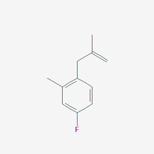 molecular formula C11H13F B6329446 3-(4-Fluoro-2-methylphenyl)-2-methyl-1-propene, 97% CAS No. 1256481-10-3