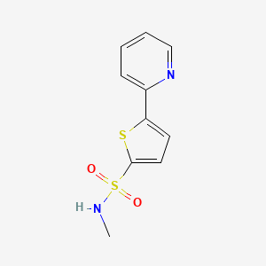 molecular formula C10H10N2O2S2 B6329582 5-Pyridin-2-yl-thiophene-2-sulfonic acid methylamide, 95% CAS No. 1263275-89-3