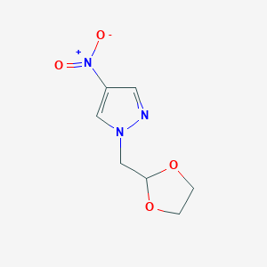molecular formula C7H9N3O4 B6329592 1-(1,3-Dioxolan-2-ylmethyl)-4-nitro-1H-pyrazole CAS No. 1207176-03-1