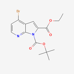 molecular formula C15H17BrN2O4 B6329628 1-t-Butyl 2-ethyl 4-bromo-1H-pyrrolo[2,3-b]pyridine-1,2-dicarboxylate CAS No. 1269449-33-3
