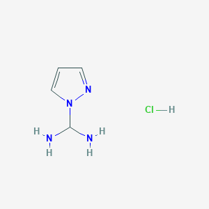 molecular formula C4H9ClN4 B6329668 1-(1H-Pyrazol-1-yl)methanediamine hydrochloride, 97% CAS No. 1283099-17-1