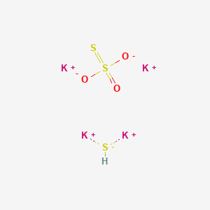 molecular formula HK4O3S3+ B6329772 Potash, sulfurated, S 11.8% as sulfide CAS No. 39365-88-3