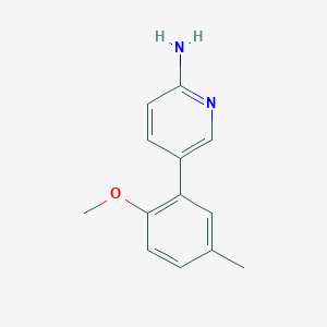 molecular formula C13H14N2O B6329825 5-(2-Methoxy-5-methylphenyl)pyridin-2-amine, 95% CAS No. 1314987-51-3