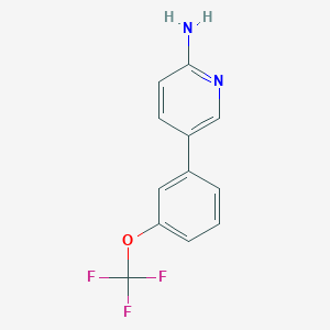 molecular formula C12H9F3N2O B6329834 5-[3-(Trifluoromethoxy)phenyl]pyridin-2-amine, 95% CAS No. 1177269-61-2