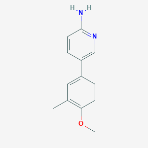 molecular formula C13H14N2O B6329836 5-(4-Methoxy-3-methylphenyl)pyridin-2-amine, 95% CAS No. 1248035-59-7