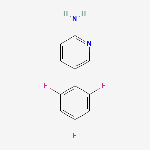 molecular formula C11H7F3N2 B6329838 5-(2,4,6-Trifluorophenyl)pyridin-2-amine, 95% CAS No. 1249522-49-3