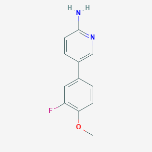 molecular formula C12H11FN2O B6329839 5-(3-Fluoro-4-methoxyphenyl)pyridin-2-amine, 95% CAS No. 1110656-36-4