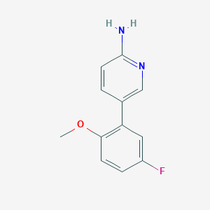 molecular formula C12H11FN2O B6329844 5-(5-Fluoro-2-methoxyphenyl)pyridin-2-amine, 95% CAS No. 1249497-70-8