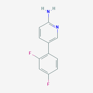molecular formula C11H8F2N2 B6329845 5-(2,4-Difluorophenyl)pyridin-2-amine, 95% CAS No. 1251275-20-3