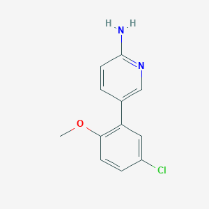 molecular formula C12H11ClN2O B6329854 5-(5-Chloro-2-methoxyphenyl)pyridin-2-amine, 95% CAS No. 1247222-13-4