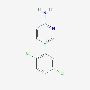molecular formula C11H8Cl2N2 B6329857 5-(2,5-Dichlorophenyl)pyridin-2-amine, 95% CAS No. 875166-88-4