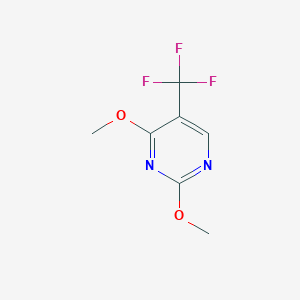 molecular formula C7H7F3N2O2 B6329879 2,4-Dimethoxy-5-(trifluoromethyl)pyrimidine CAS No. 3574-10-5