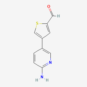 molecular formula C10H8N2OS B6329898 4-(6-Aminopyridin-3-yl)thiophene-2-carbaldehyde, 95% CAS No. 1314987-73-9