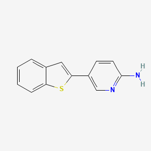 molecular formula C13H10N2S B6329919 5-(1-Benzothiophen-2-yl)pyridin-2-amine, 95% CAS No. 1110657-46-9