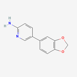 molecular formula C12H10N2O2 B6329921 5-(2H-1,3-Benzodioxol-5-yl)pyridin-2-amine, 95% CAS No. 1258617-76-3