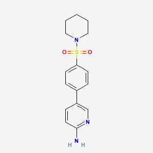molecular formula C16H19N3O2S B6329933 5-[4-(Piperidine-1-sulfonyl)phenyl]pyridin-2-amine, 95% CAS No. 1314988-53-8