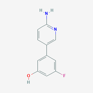 molecular formula C11H9FN2O B6329959 3-(6-Aminopyridin-3-yl)-5-fluorophenol, 95% CAS No. 1314987-84-2