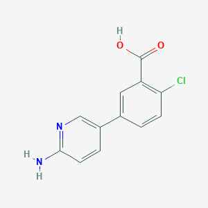 molecular formula C12H9ClN2O2 B6329962 5-(6-Aminopyridin-3-yl)-2-chlorobenzoic acid, 95% CAS No. 1314988-07-2