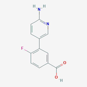 molecular formula C12H9FN2O2 B6329969 3-(6-Aminopyridin-3-yl)-4-fluorobenzoic acid, 95% CAS No. 1314986-80-5