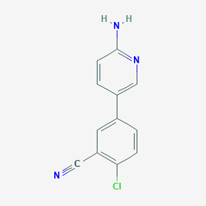 molecular formula C12H8ClN3 B6329977 5-(6-Aminopyridin-3-yl)-2-chlorobenzonitrile, 95% CAS No. 1314987-56-8