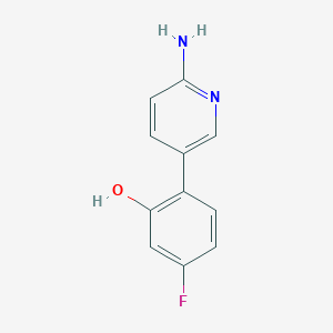 molecular formula C11H9FN2O B6329994 2-(6-Aminopyridin-3-yl)-5-fluorophenol, 95% CAS No. 1314988-06-1