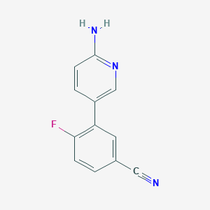 molecular formula C12H8FN3 B6330002 3-(6-Aminopyridin-3-yl)-4-fluorobenzonitrile, 95% CAS No. 1314985-24-4